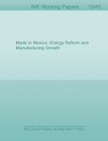 Made in Mexico : energy reform and manufacturing growth /