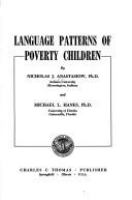 Language patterns of poverty children /