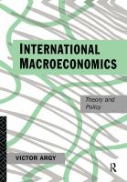 International macroeconomics : theory and policy /
