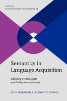 Semantics in language acquisition /