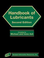 Handbook of lubricants /