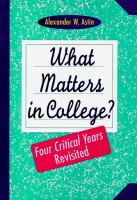 What matters in college? : four critical years revisited /