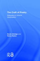 The craft of poetry : dialogues on minimal interpretation /