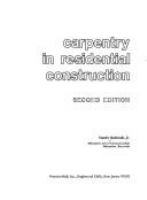 Carpentry in residential construction /