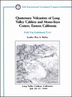 Quaternary volcanism of Long Valley caldera and Mono-Inyo craters, eastern California : Long Valley caldera, California /