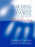 Teaching adolescents to write : the unsubtle art of naked teaching /