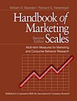 Handbook of marketing scales : multi-item measures for marketing and consumer behavior research /