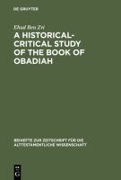 A historical-critical study of the book of Obadiah /