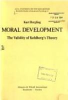 Moral development : the validity of Kohlberg's theory /