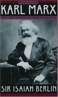 Karl Marx : his life and environment /