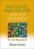 Multilevel analysis for applied research : it's just regression! /