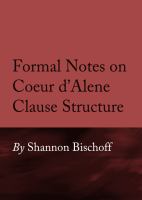 Formal notes on Coeur d'Alene clause structure /
