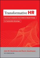 Transformative HR : how great companies use evidence-based change for sustainable advantage /