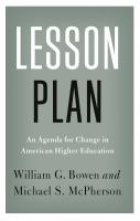 Lesson plan : an agenda for change in American higher education /
