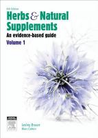 Herbs and natural supplements. an evidence-based guide /