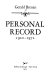 Personal record, 1920-1972 /