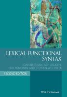 Lexical-functional syntax /