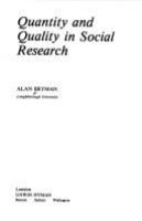 Quantity and quality in social research /