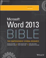 Microsoft Word 2013 bible /