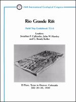 Rio Grande Rift : El Paso, Texas, to Denver, Colorado, July 20-30, 1989 /
