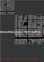Measuring quality in planning : managing the performance process /