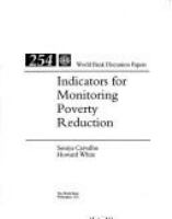 Indicators for monitoring poverty reduction /