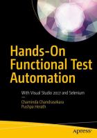 Hands-on functional test automation : with Visual Studio 2017 and Selenium /