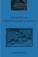 Aristotle on meaning and essence /