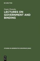 Lectures on government and binding : the Pisa lectures /