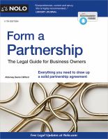 Form a partnership : the complete legal guide /