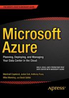 Microsoft Azure : planning, deploying, and managing your data center in the cloud /