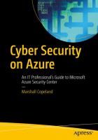 Cyber security on Azure : an IT professionals guide to Microsoft Azure security center /