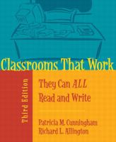 Classrooms that work : they can all read and write / Patricia M. Cunningham, Richard L. Allington.