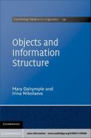 Objects and Information Structure.