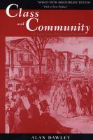 Class and community : the industrial revolution in Lynn /