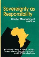 Sovereignty as Responsibility : Conflict Management in Africa.