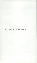 Horace Walpole; a memoir. With an appendix of books printed at the Strawberry Hill Press.