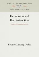 Depression and reconstruction a study of causes and controls,