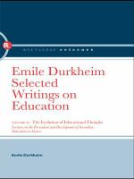 Selected writings on education.