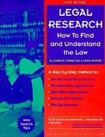 Legal research : how to find and understand the law /