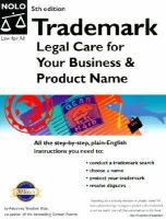 Trademark : legal care for your business & product name /