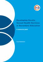 Developing on-site sexual health services in secondary education : a resource pack /