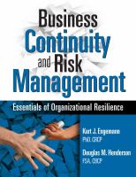 Business continuity and risk management : essentials of organizational resilience /