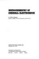 Neurochemistry of cerebral electroshock,