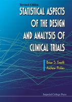 Statistical aspects of the design and analysis of clinical trials /