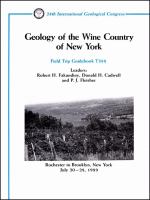 Geology of the wine country of New York : Rochester to Brooklyn, New York, July 20-28, 1989 /