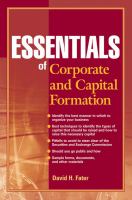 Essentials of corporate and capital formation /