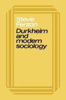 Durkheim and modern sociology /