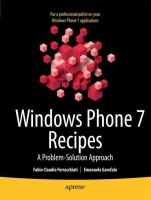 Windows Phone 7 recipes : a problem-solution approach /