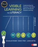 Visible learning for literacy, grades K-12 : implementing the practices that work best to accelerate student learning /